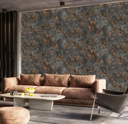 Gray Embossed Wallpaper – Glittering Accents (24109-5)